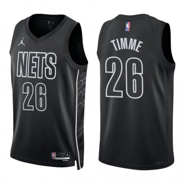 Nets #26 Drew Timme Black Statement Swingman Jersey