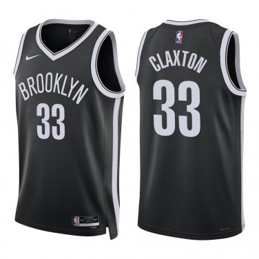 Nets #33 Nicolas Claxton Black Swingman Jersey
