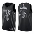 Nets #45 Keon Johnson Black Statement Swingman Jersey
