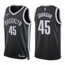 Nets #45 Keon Johnson Black Swingman Jersey