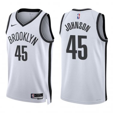 Nets #45 Keon Johnson White Swingman Jersey