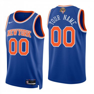 New York Knicks #00 Custom Name And Number Blue Jersey-