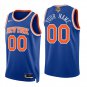 New York Knicks #00 Custom Name And Number Blue Swingman Jersey