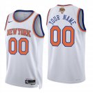 New York Knicks #00 Custom Name And Number White Jersey-