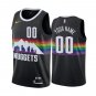 Nuggets #00 Custom Name And Number Black Rainbow Swingman Jersey