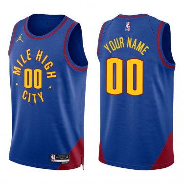 Nuggets #00 Custom Name And Number Royal Blue Swingman Jersey