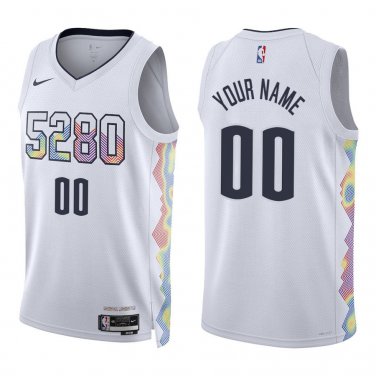 Nuggets #00 Custom Name And Number White City Swingman Jersey