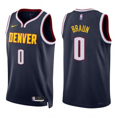 Nuggets #0 Christian Braun Navy Swingman Jersey