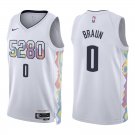 Nuggets #0 Christian Braun White City Swingman Jersey
