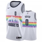 Nuggets #0 Christian Braun White Rainbow Swingman Jersey