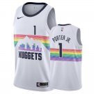 Nuggets #1 Michael Porter Jr. White Rainbow Swingman Jersey