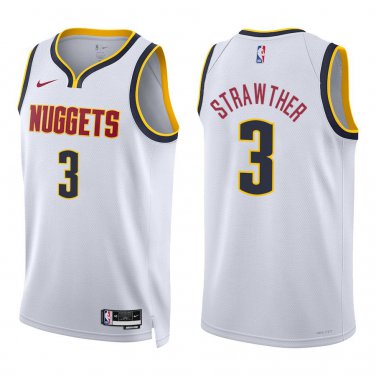 Nuggets #3 Julian Strawther White Swingman Jersey