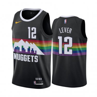 Nuggets #12 Fat Lever Black Rainbow Swingman Jersey