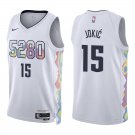 Nuggets #15 Nikola Jokic White City Swingman Jersey