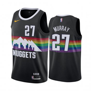 Nuggets #27 Jamal Murray Black Rainbow Swingman Jersey