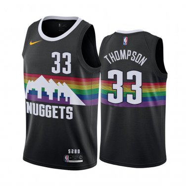 Nuggets #33 David Thompson Black Rainbow Swingman Jersey