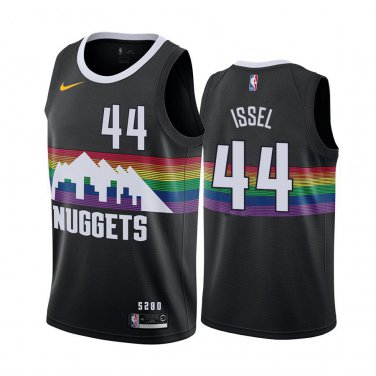 Nuggets #44 Dan Issel Black Rainbow Swingman Jersey