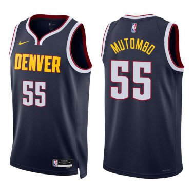 Nuggets #55 Dikembe Mutombo Navy Swingman Jersey
