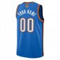 Oklahoma City Thunder #00 Custom Name And Number Blue Jersey-