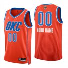 Oklahoma City Thunder #00 Custom Name And Number Orange Jersey-