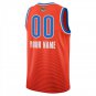 Oklahoma City Thunder #00 Custom Name And Number Orange Jersey-