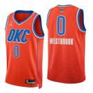 Oklahoma City Thunder #0 Russell Westbrook Orange Jersey-