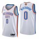 Oklahoma City Thunder #0 Russell Westbrook White Jersey- Oklahoma City Thunder #0 Russell Westbrook White Jersey-