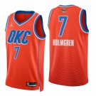 Oklahoma City Thunder #7 Chet Holmgren Orange Jersey- Oklahoma City Thunder #7 Chet Holmgren Orange Jersey-