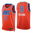 Oklahoma City Thunder #8 Jalen Williams Orange Jersey- Oklahoma City Thunder #8 Jalen Williams Orange Jersey-
