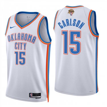 Oklahoma City Thunder #15 Branden Carlson White Jersey-