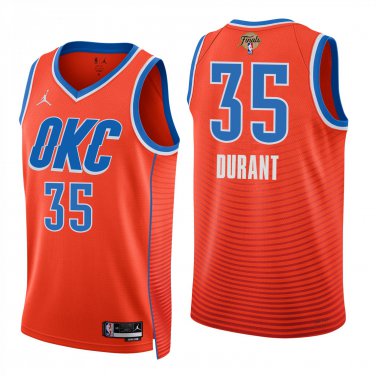 Oklahoma City Thunder #35 Kevin Durant Orange Jersey-