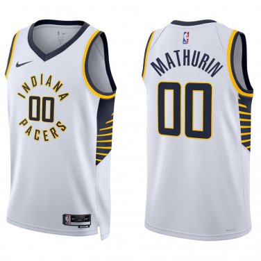 Pacers #00 Bennedict Mathurin White Swingman Jersey