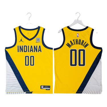 Pacers #00 Bennedict Mathurin Yellow Swingman Jersey