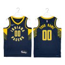 Pacers #00 Custom Name And Number Navy Swingman Jersey