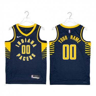 Pacers #00 Custom Name And Number Navy Swingman Jersey