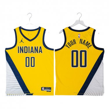Pacers #00 Custom Name And Number Yellow Swingman Jersey