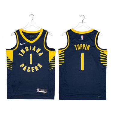 Pacers #1 Obi Toppin Navy Swingman Jersey