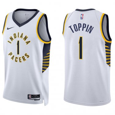 Pacers #1 Obi Toppin White Swingman Jersey