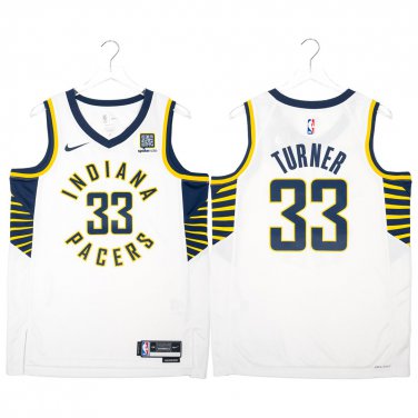 Pacers #33 Myles Turner White Swingman Jersey