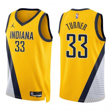 Pacers #33 Myles Turner Yellow Swingman Jersey