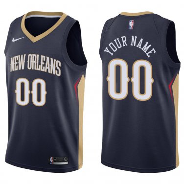 Pelicans #00 Custom Name And Number Navy Swingman Jersey