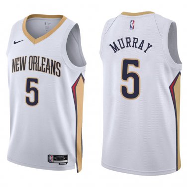 Pelicans #5 Dejounte Murray White Swingman Jersey