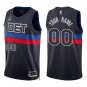 Pistons #00 Custom Name And Number Black Statement Swingman Jersey
