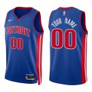 Pistons #00 Custom Name And Number Royal Blue Swingman Jersey