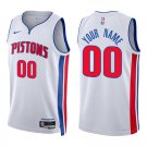 Pistons #00 Custom Name And Number White Swingman Jersey