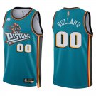 Pistons #00 Ron Holland Teal Swingman Jersey