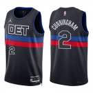 Pistons #2 Cade Cunningham Black Statement Swingman Jersey