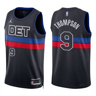 Pistons #9 Ausar Thompson Black Statement Swingman Jersey