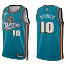 Pistons #10 Dennis Rodman Teal Swingman Jersey