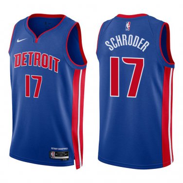 Pistons #17 Dennis Schroder Royal Blue Swingman Jersey